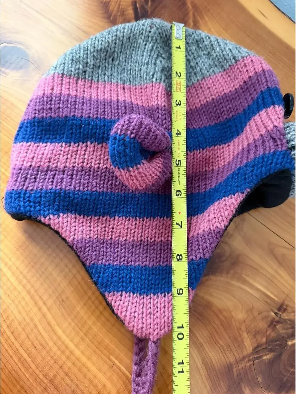 Knitwits 100% Wool Made in Nepal Monkey Earflaps Braided Tassels Hat Kids Size